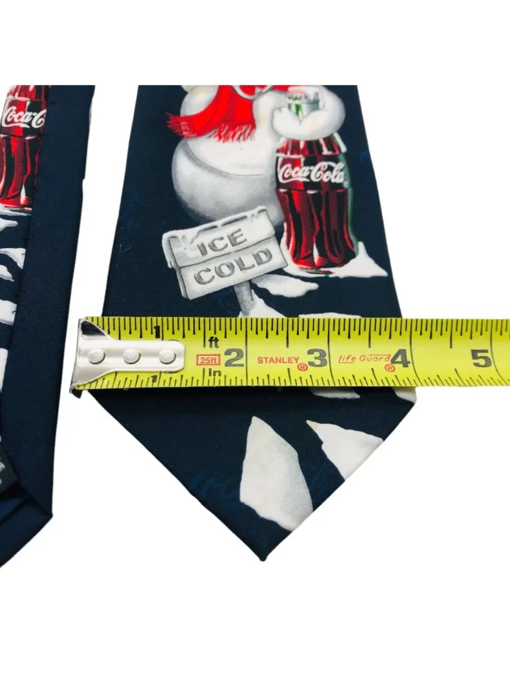 Vtg Coca-Cola Christmas Snowman Necktie Coke Bottle Ice Cold Polyester
